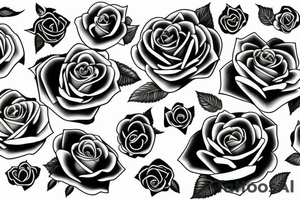Many roses next to each other tattoo idea