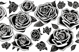Many roses next to each other tattoo idea