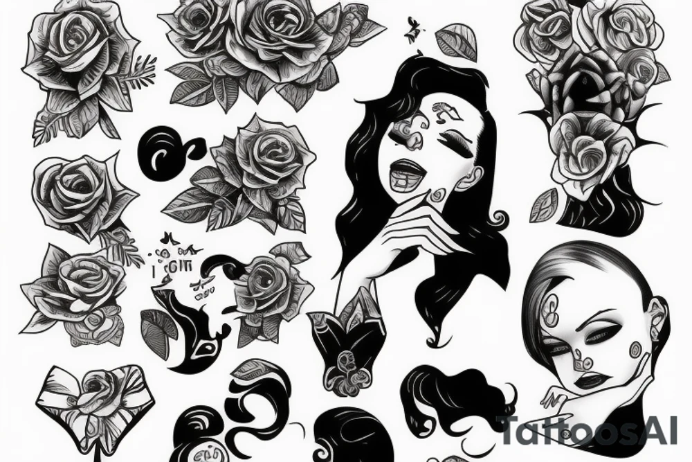 Woman being choked sexy tattoo idea