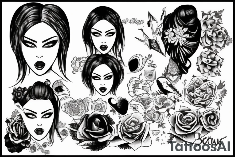 Woman being choked sexy tattoo idea