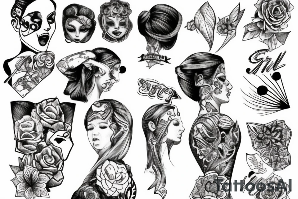 Woman being choked tattoo idea