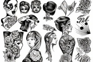 Woman being choked tattoo idea