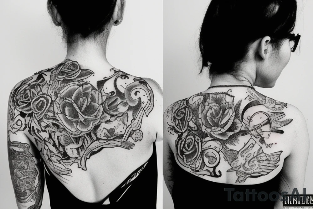 Woman being choked tattoo idea