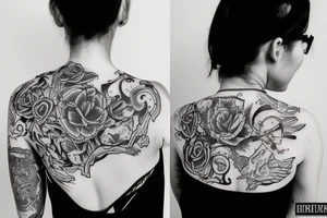 Woman being choked tattoo idea