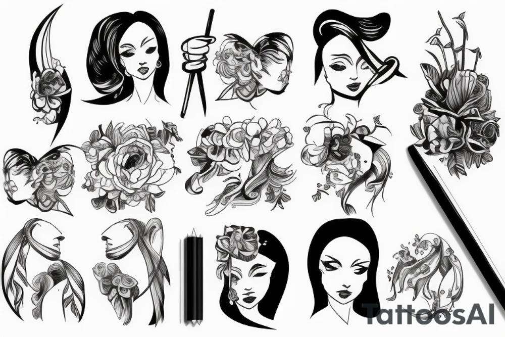 Woman getting choked tattoo idea