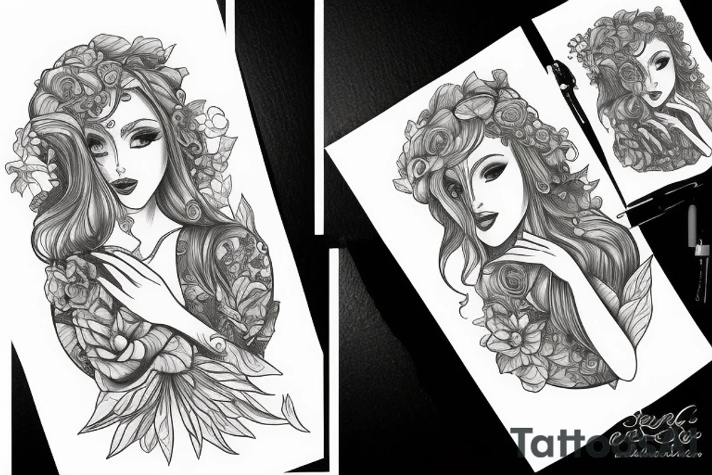Beautiful girl tattoo idea