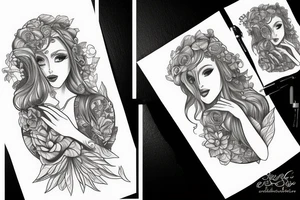 Beautiful girl tattoo idea
