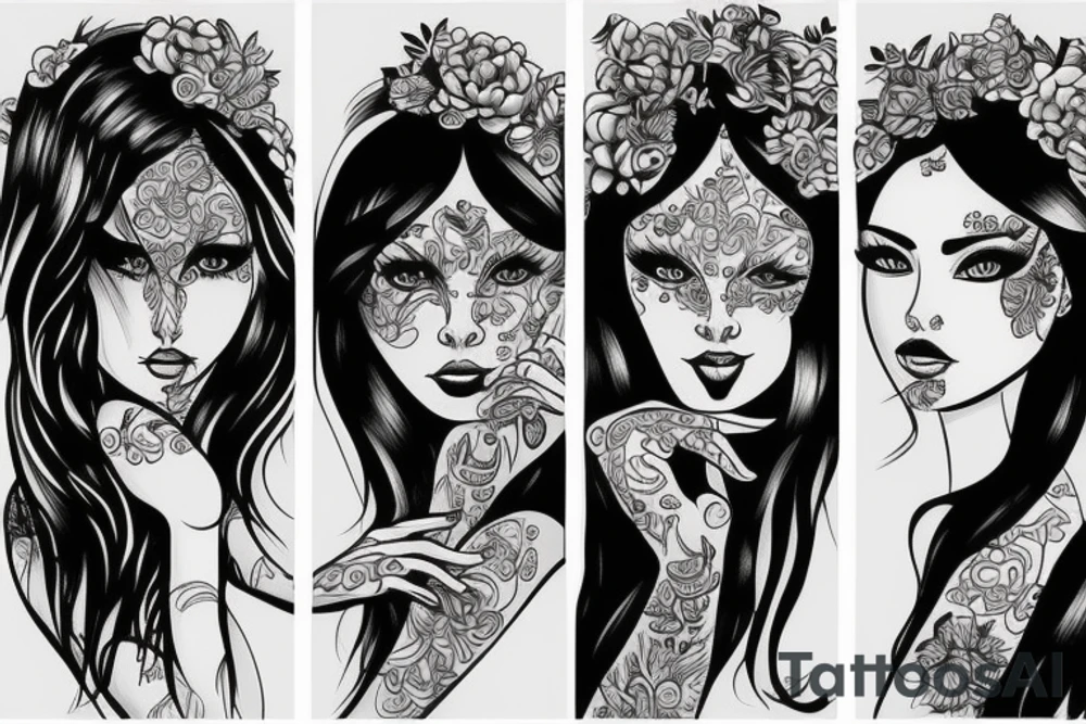 Beautiful girl tattoo idea