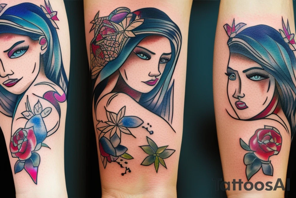 Beautiful girl tattoo idea