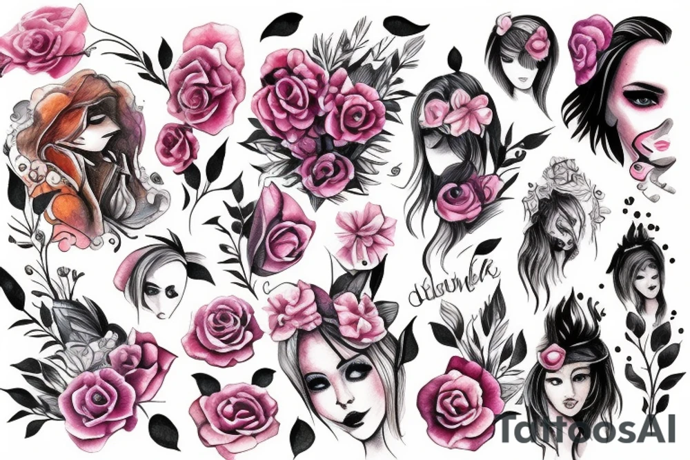 Beautiful girl tattoo idea