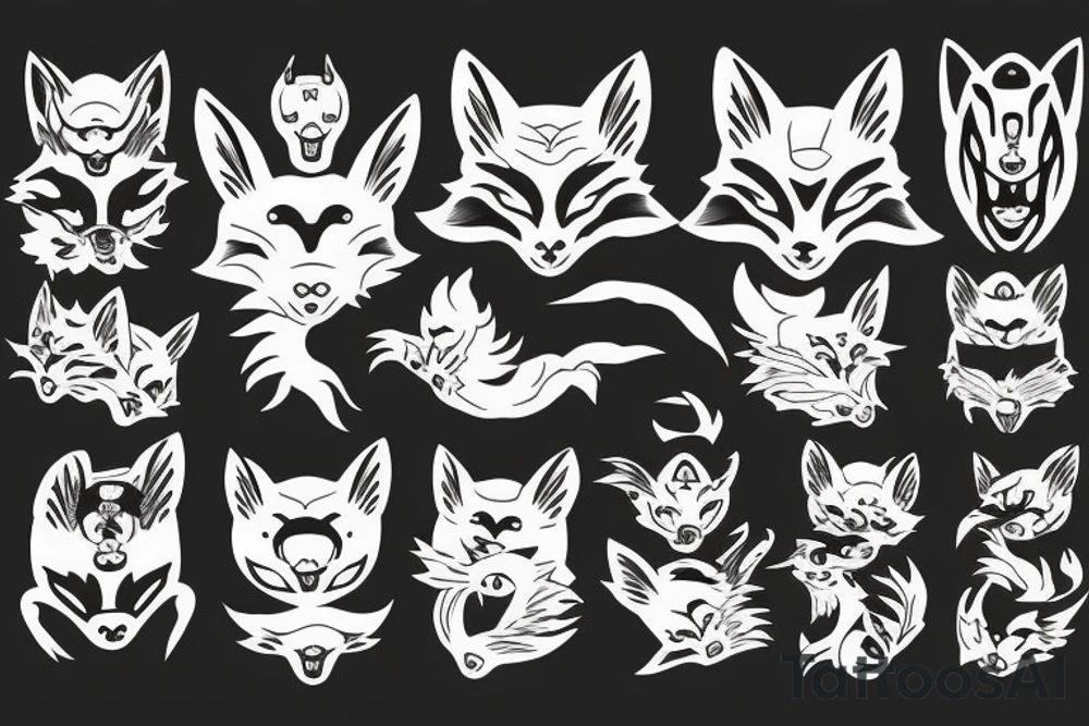 japanese demon with a fox tattoo idea