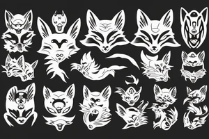 japanese demon with a fox tattoo idea