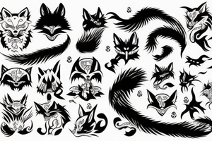 japanese demon with a fox tattoo idea