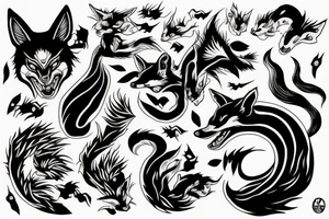 japanese demon with a fox tattoo idea