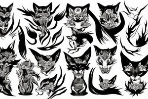 japanese demon with a fox tattoo idea