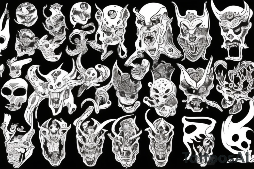 japanese demon tattoo idea