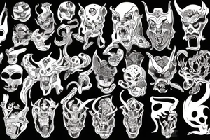japanese demon tattoo idea