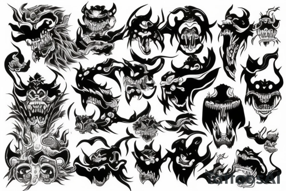 japanese demon tattoo idea