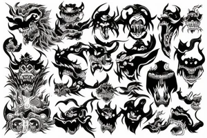 japanese demon tattoo idea