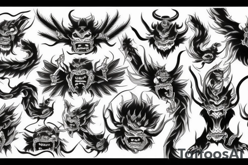 japanese demon tattoo idea