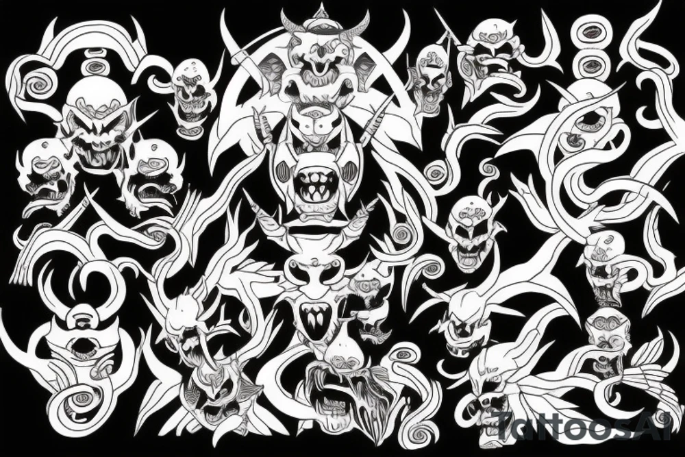 japanese demon tattoo idea
