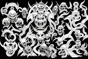japanese demon tattoo idea
