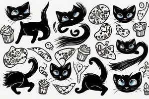Black cat has no tail, tattoo idea