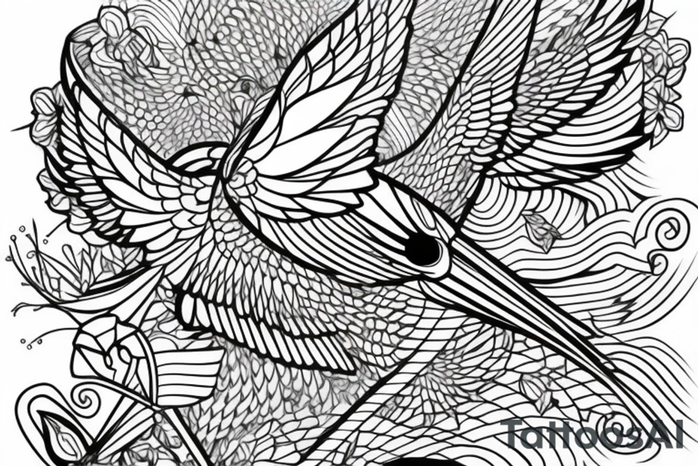 Swallows and fine line design, and sacred geometry shapes with a Japanese motif tattoo idea