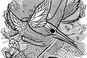Swallows and fine line design, and sacred geometry shapes with a Japanese motif tattoo idea