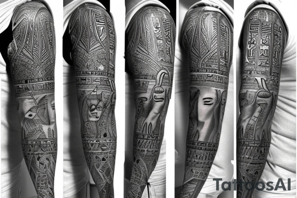 half sleeve with egyptian style, god, anubis, whatever tattoo idea