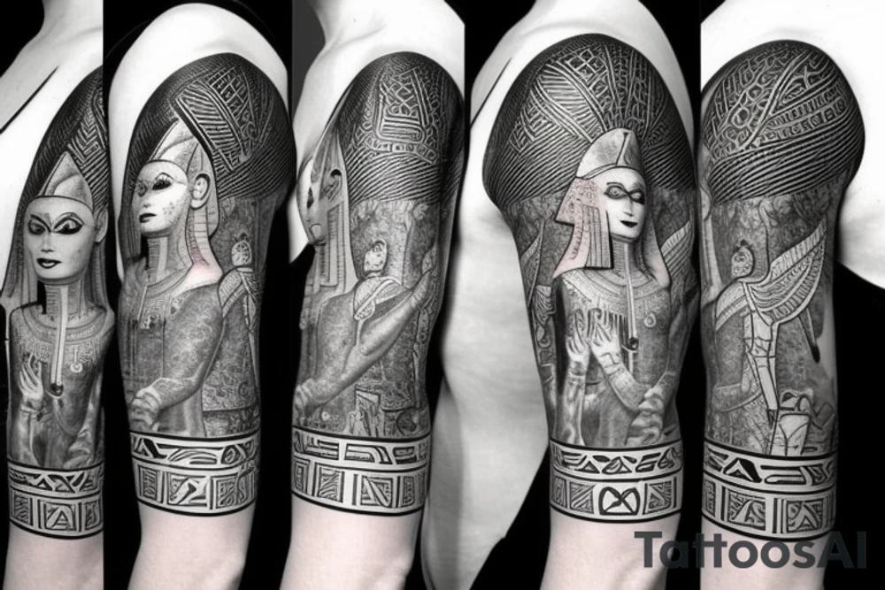 half sleeve with egyptian style, god, anubis, whatever tattoo idea