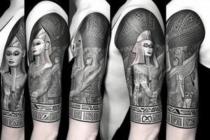 half sleeve with egyptian style, god, anubis, whatever tattoo idea
