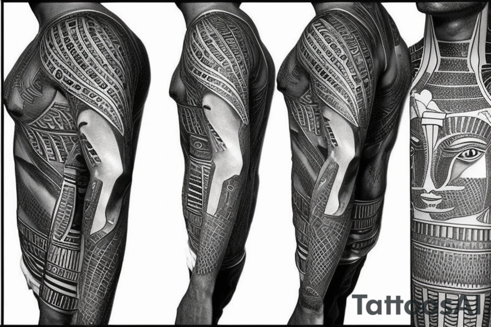 half sleeve with egyptian style, god, anubis tattoo idea