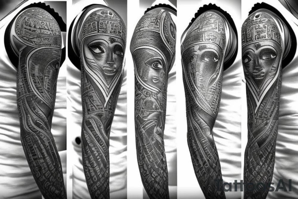 half sleeve with egyptian style, god, anubis tattoo idea