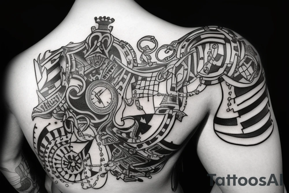 Chess figure with chains tattoo idea