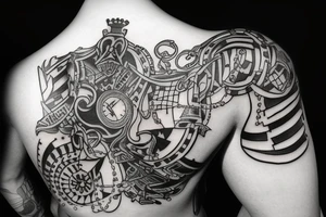 Chess figure with chains tattoo idea