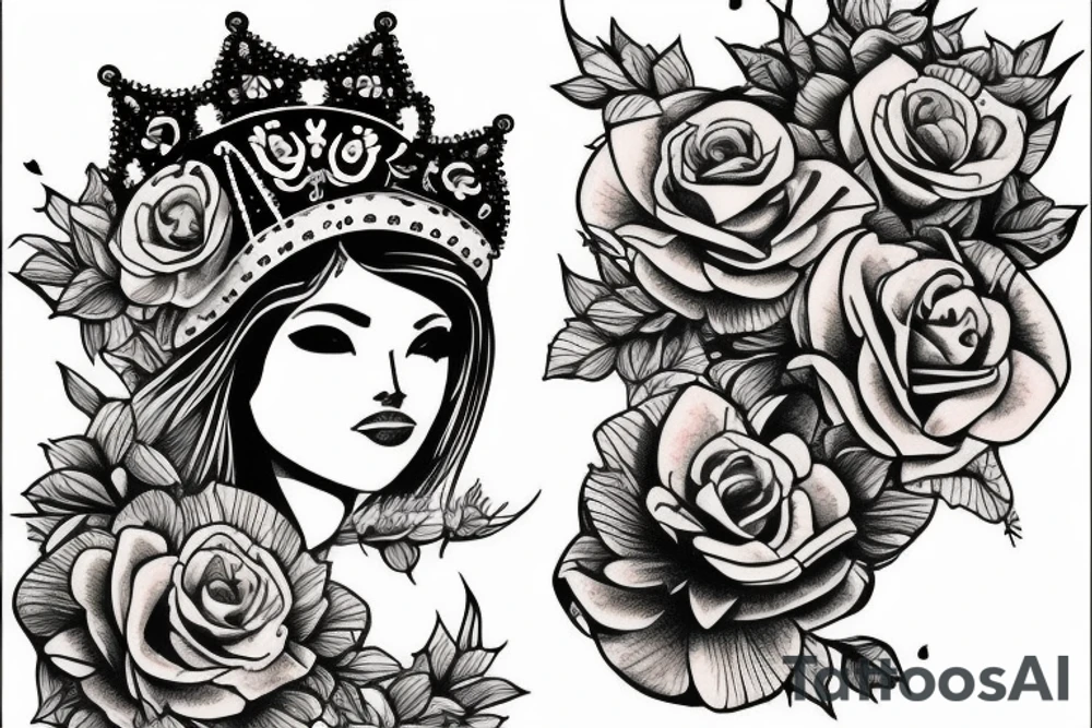A crown and a marigold tattoo idea