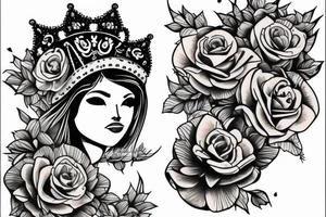 A crown and a marigold tattoo idea