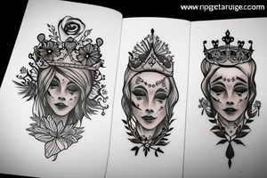 A crown and a marigold tattoo idea