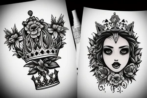 Crown with marigold tattoo idea