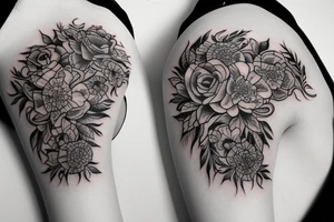Crown with marigold tattoo idea