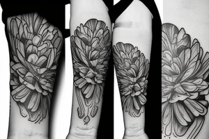 Crown marigolds landscape tattoo idea
