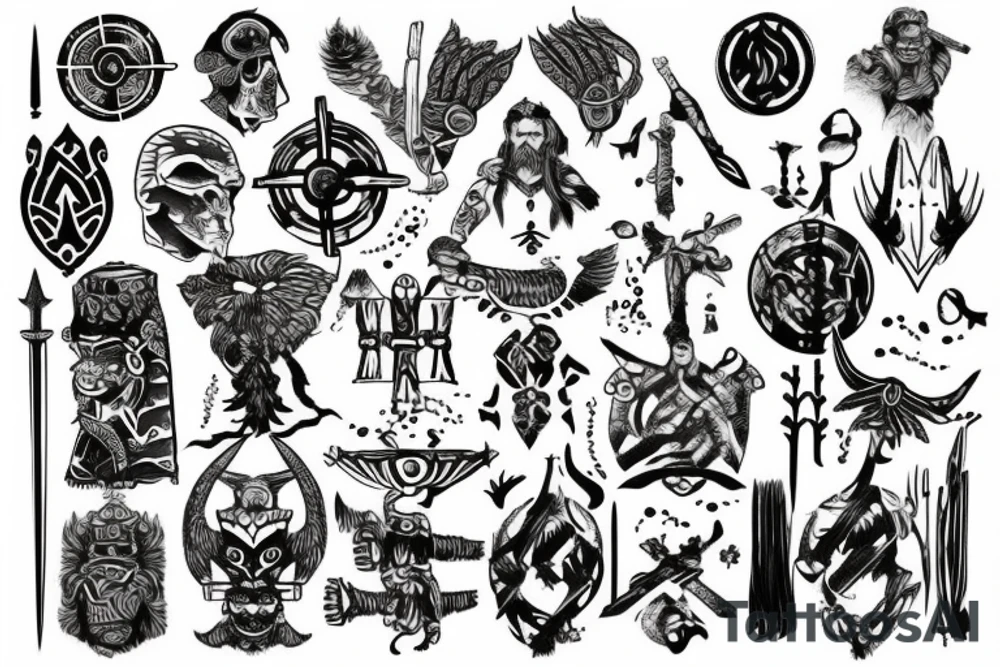 Ancient Nordic battle tattoo idea