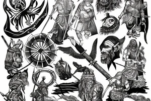 Ancient Nordic battle tattoo idea