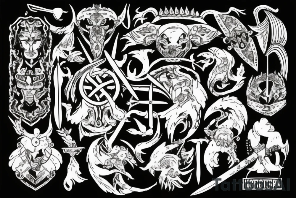 Ancient Nordic battle tattoo idea