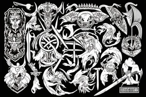Ancient Nordic battle tattoo idea
