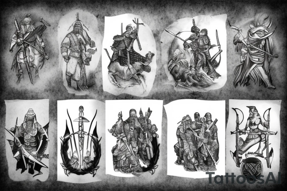 Ancient Nordic battlefield tattoo idea
