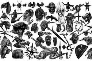 Ancient Nordic battlefield tattoo idea