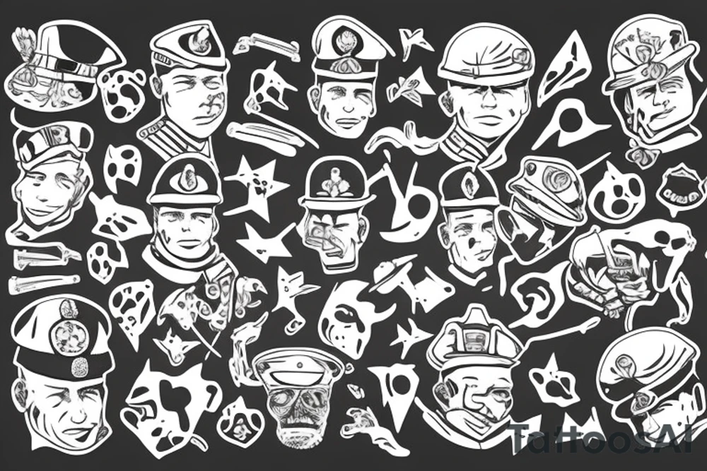 soldier with 2 dogs tattoo idea