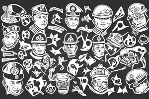 soldier with 2 dogs tattoo idea